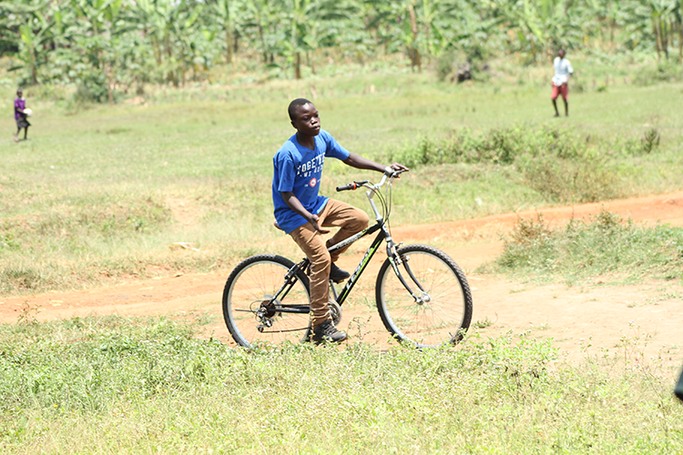 Vincent enjoying his new bike